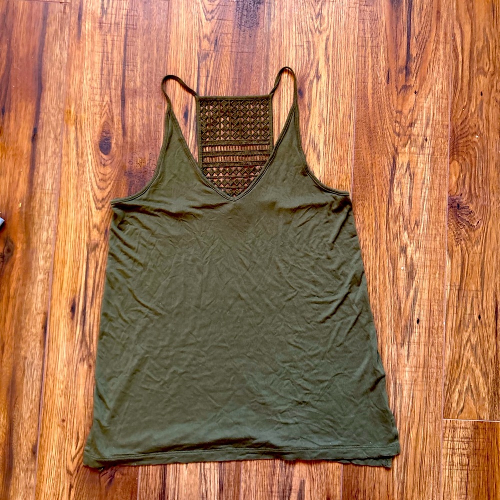 Olive green tank size Small.